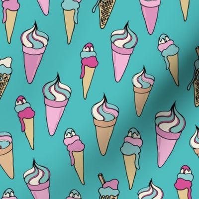 Ice Cream Cone summer (teal)