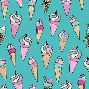 Ice Cream Cone summer (teal)