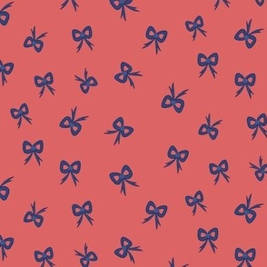 Navy Blue bows on pink 