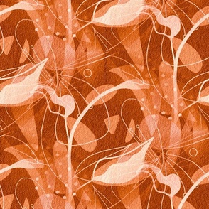 Orange Leaf Boho Pattern 