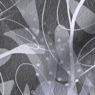 Gray  Leaf Boho Pattern 