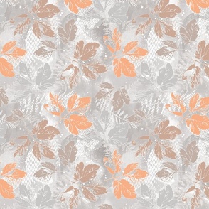 Delicate pattern with autumn leaves.