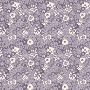 Retro Floral Monochromatic (7") - grey, cream (ST2023RFM)
