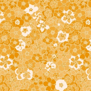 Retro Floral Monochromatic (14") - yellow, cream (ST2023RFM)