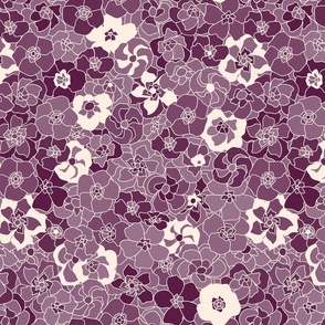 Retro Floral Monochromatic (14") - plum, cream (ST2023RFM)