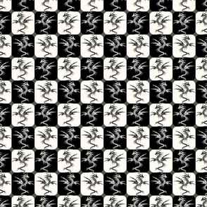 dragon chess monochrome - small - wallpaper - bedding - year of the dragon