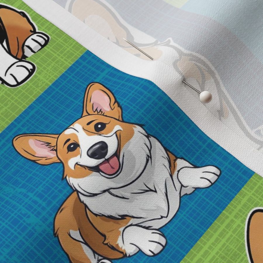 Corgis on Linen