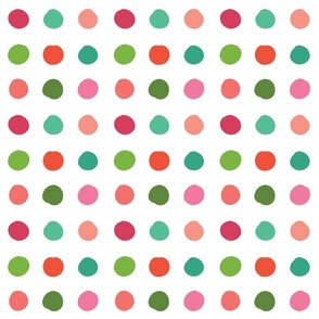 Doodle Dots in Multi Hues on White