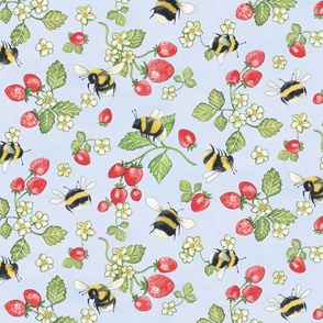 Bees & Strawberries, Lilac. Meant To Bee