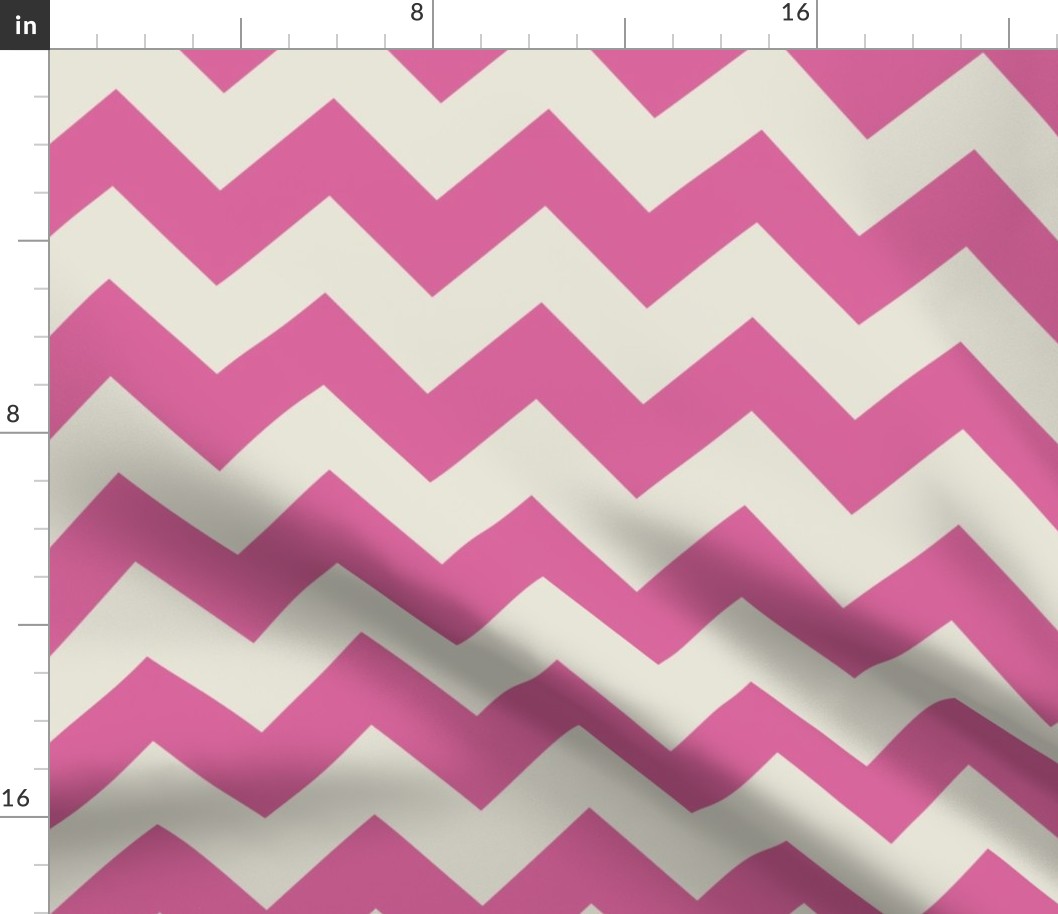 Geometric Chevrons Pink & Cream