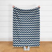 Geometric Chevrons Prussian Blue