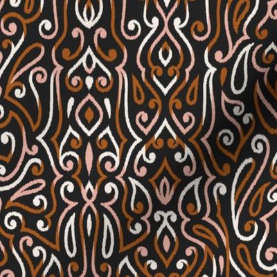 Boho Paisley Ikat Terracotta and Pink