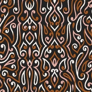 Boho Paisley Ikat Terracotta and Pink