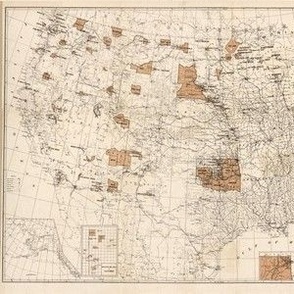 1888 Map of Indian Reservations  of the United States 