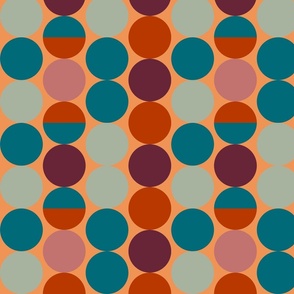 MCM Dots - Orange and Turquoise