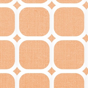 (L) Minimal Abstract Geometric Net Lattice Trellis • PASTEL ORANGE #Sportnetpattern #minimallattice #abstracttrellis #retronet