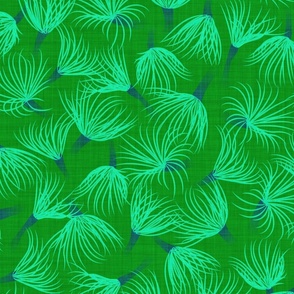 Feather Duster Annelids in Bright Green