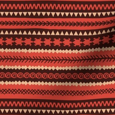 Smaller Island Girl Tribal Stripes Coral Brown Sand