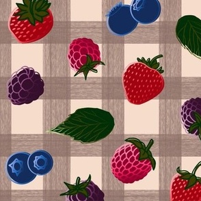 Berry Checkerboard - Neutral Background