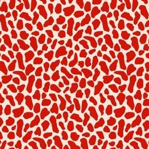 Small scale  animal print in  Pantone Pristine and red.