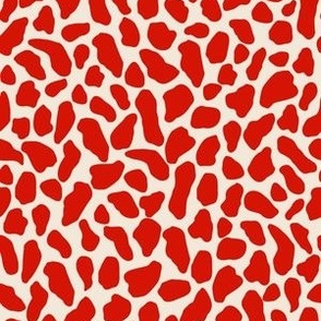 Medium wild animal print in red and Pantone Pristine. 