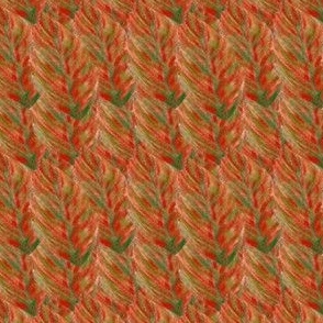 Red Autumn leaves, hand-drawn and designed  for quilting fabric or other sewing projects.