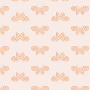 Fluttery Boho Butterflies in Peach Large Scale