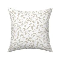 Bat Forest - cute bats among leaves - textured beige on white - small