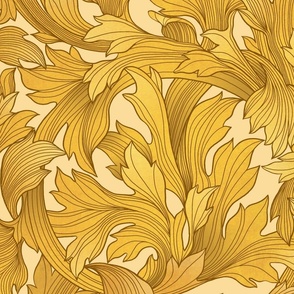 Victorian Acanthus Leaves Golden Glow 24x24
