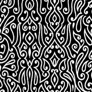 Boho Paisley Ikat Black Medium