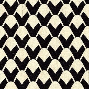 Black and white simple art deco