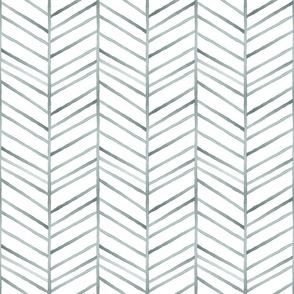 6" Green Herringbone White/ Watercolor / Chevron / Coastal Home Decor