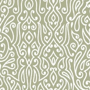 Boho Paisley Ikat Sage green Medium