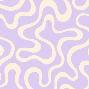 Modern groovy waves in digital lavender - Large scale