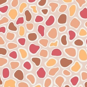 [Small] Stain Abstract pearls Coral Yellow Pink Brown