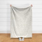 Boho Paisley Ikat White and Ecru Large