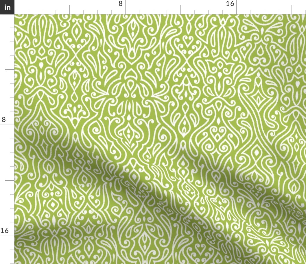 Boho Paisley Ikat Lime Green Medium