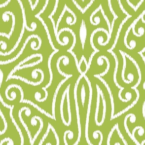 Boho Paisley Ikat Lime Green Large