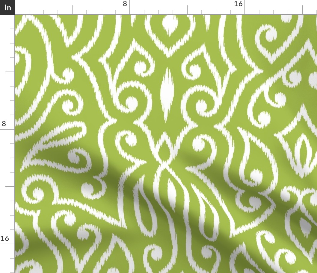 Boho Paisley Ikat Lime Green Large