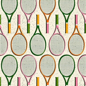 Tennis rackets - Pink, orange & Green - Small