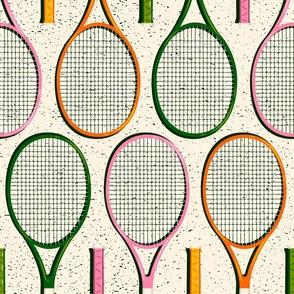 Tennis rackets - Pink, orange & Green - Medium