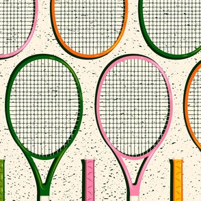 Tennis rackets - Pink, orange & Green - Large