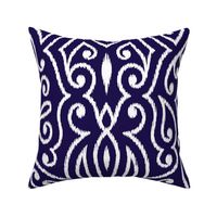 Boho Paisley Ikat Dark Blue Indigo Large