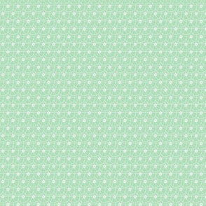 Flowers Florals Blooms in Light Celadon Green on White