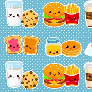 Big Happy Face Food Stickers for Peel and Stick Wallpaper Crafts or Iron on Applique Patches