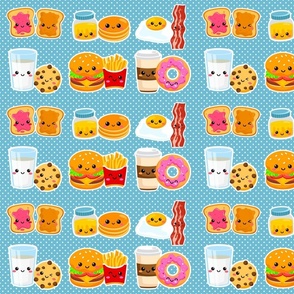 Small Happy Face Food Stickers for Peel and Stick Wallpaper Crafts or Iron on Applique Patches