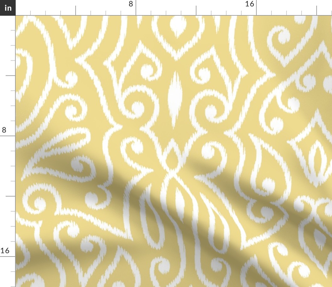 Boho Paisley Ikat Lemon Yellow Large