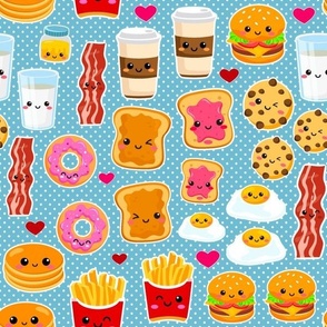 Happy Face Food Stickers for Peel and Stick Wallpaper Crafts Cut and Sew Applique Patches