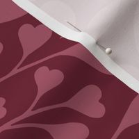 Heart Vine - Jumbo - Burgundy Wine Red & Ruby Raspberry Pink - Love & Hearts