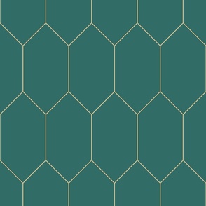 Teal Green Skinny Hexagon Tile